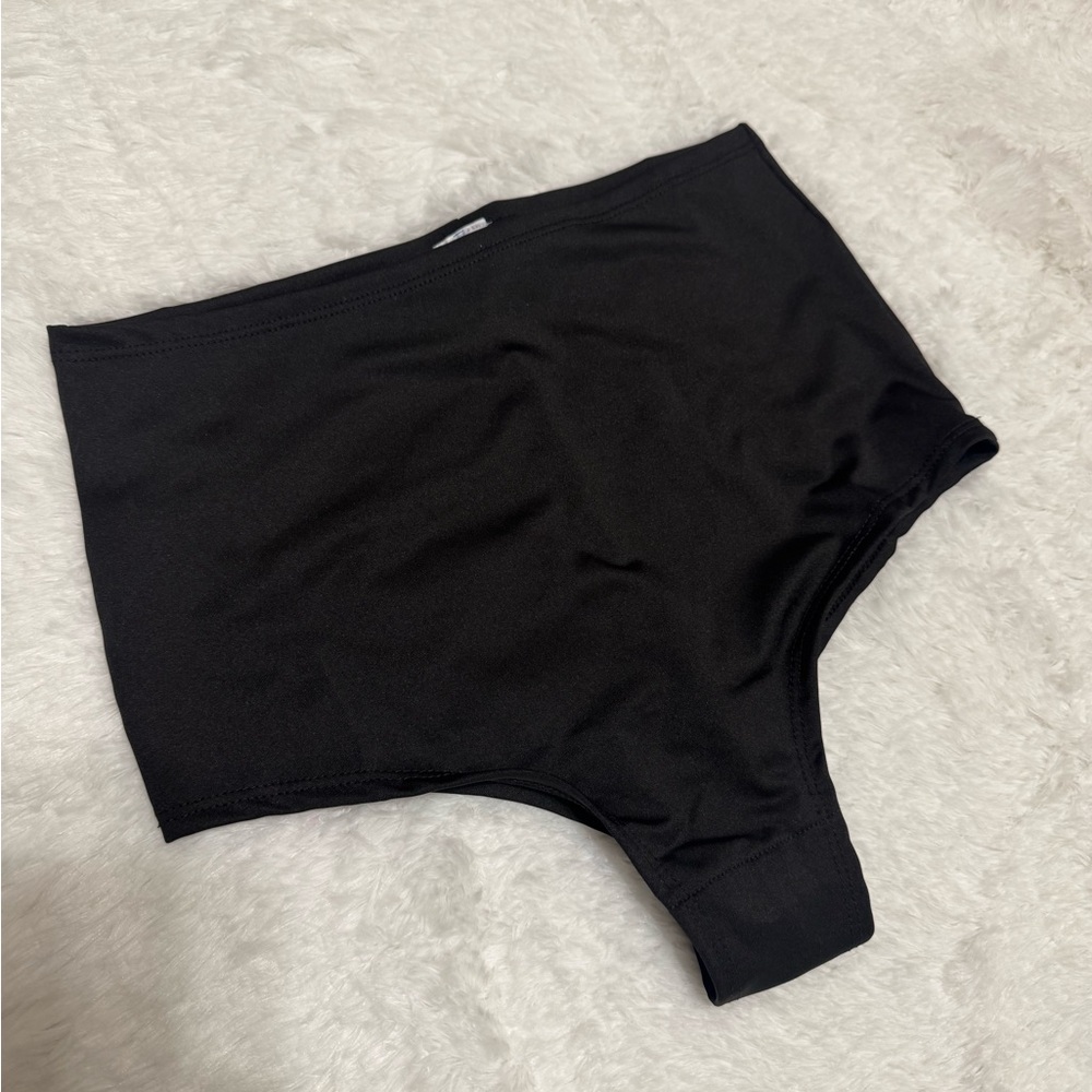 New med large black bikini bottom shorts festival rave outfit boho swim